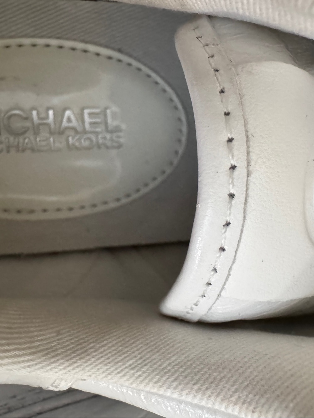 Women Michael Kors Hayes casual statement lace up leather platform white sneaker - Picture 7 of 9
